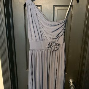 Bcbg (max cleo) one shoulder gray dress.